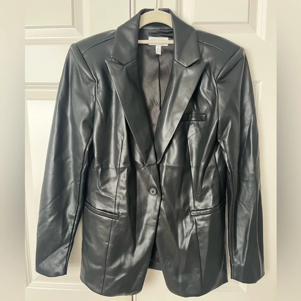 Sofia by Sofia Vergara Faux Leather Blazer - Picture 1 of 3